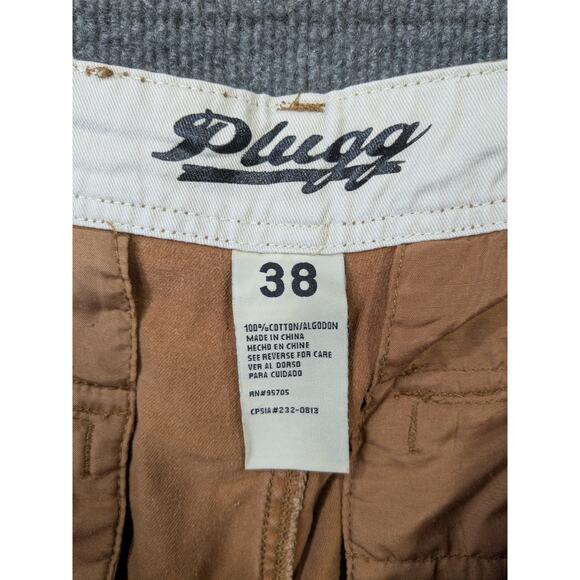 Plugg Shorts Mens 38 (Fits 40x11) Baggy Cargo Camel Cotton Dad Skater Summer - Picture 6 of 8